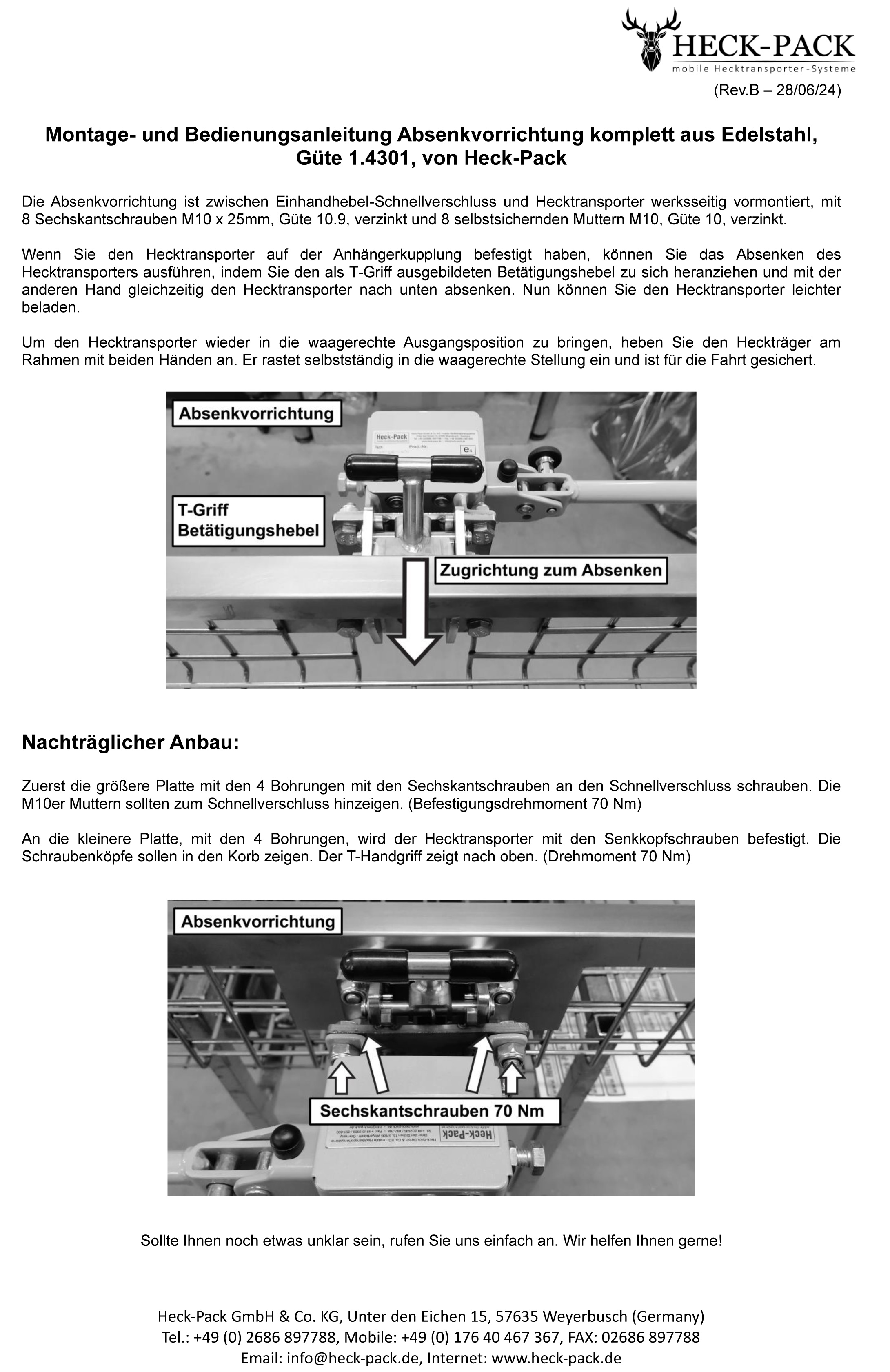 Absenkvorrichtung